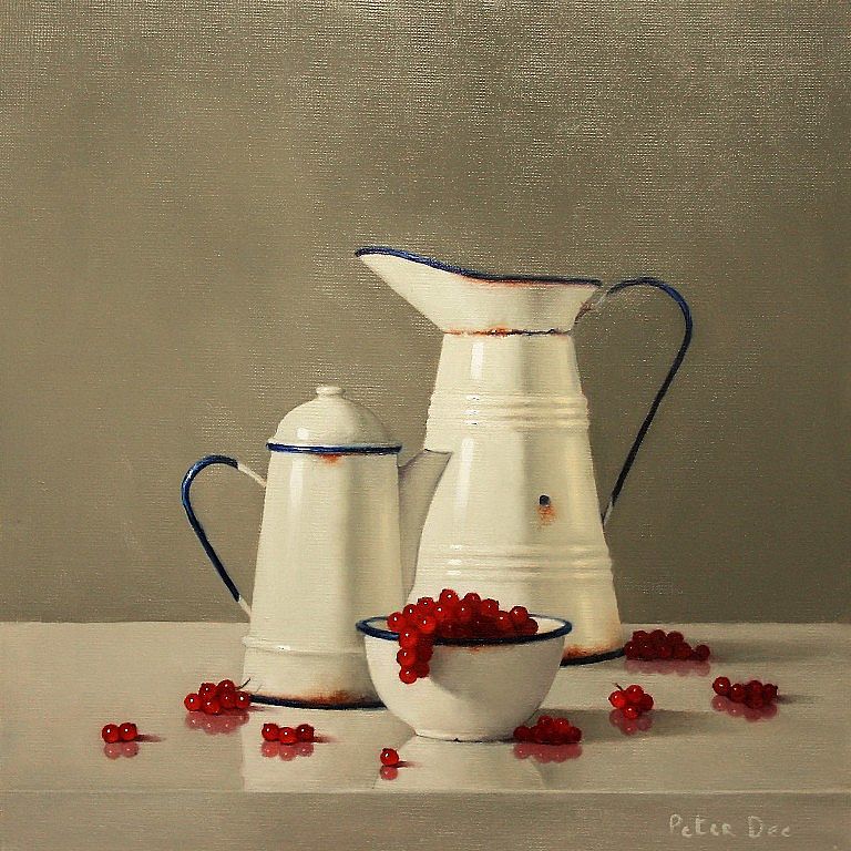 Peter Dee - Vintage French Enamelware with Redcurrants